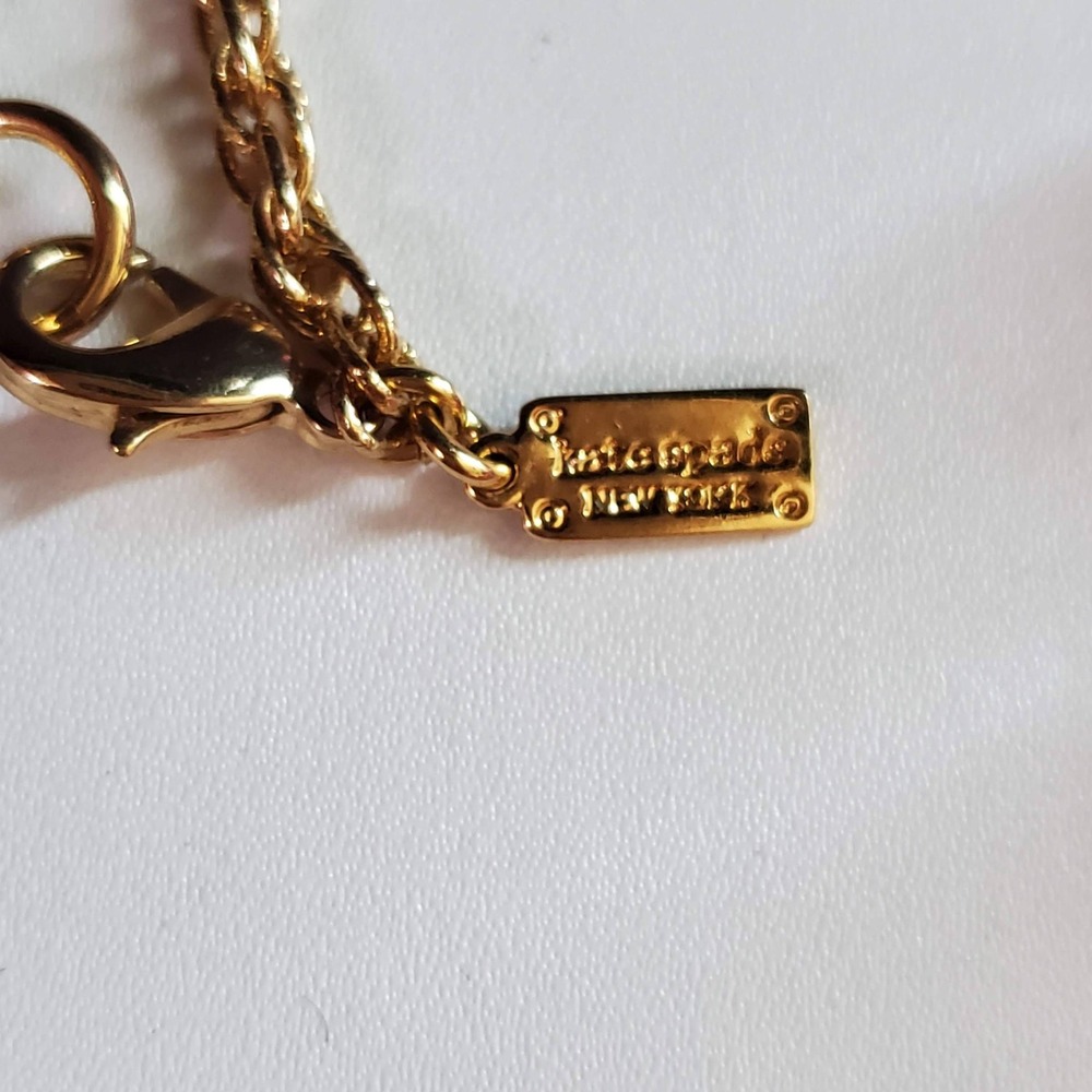 Kate Spade New York Pink Faceted Bead Triple Strand Statement Necklace Gold Tone - Picture 5 of 6